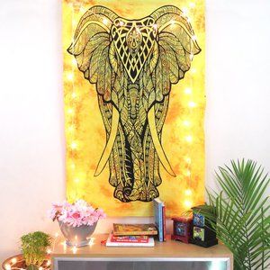 Elephant Poster Cotton Wall Tapestry Animal Print